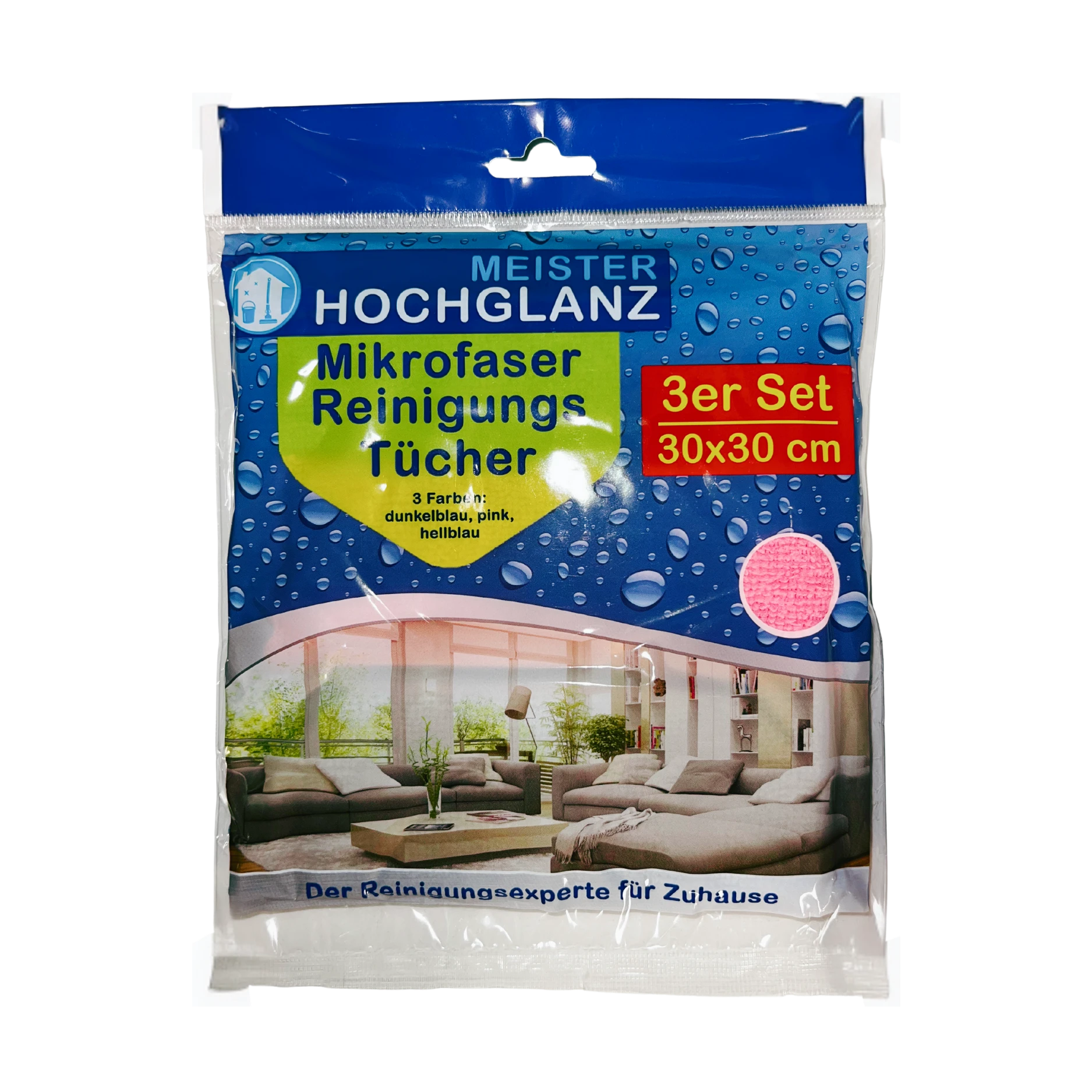 Microfasertücher 3er Set farbig in Polybag