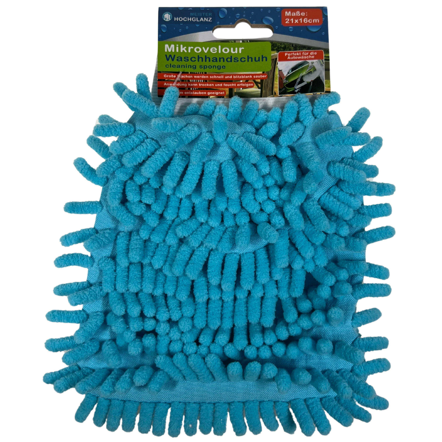 Waschhandschuh Mikrovelour Blau